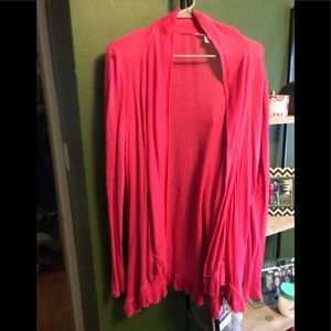 Lilly Pulitzer Pink Cardigan with Ruffled Bottom